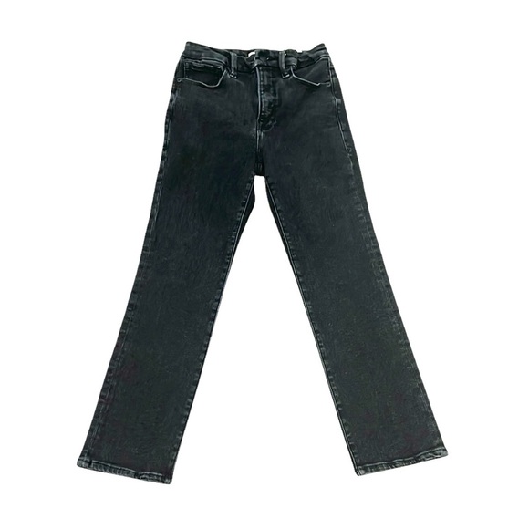 Good American women’s good straight black denim jeans size 4/27 - Picture 1 of 7
